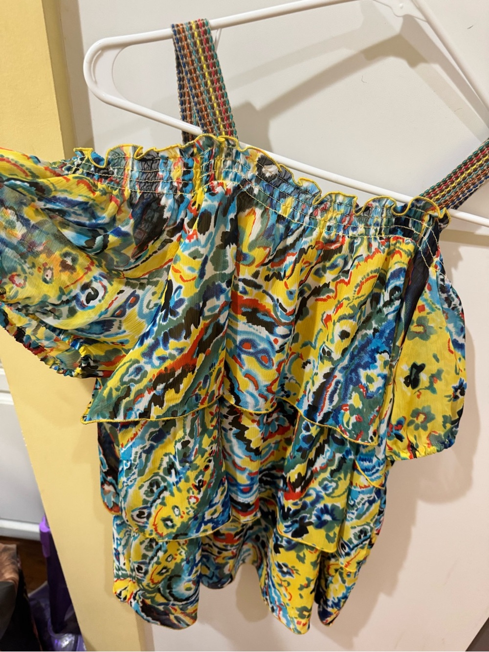 My Collection Boho Colorful Ruffled Top - Picture 6 of 6